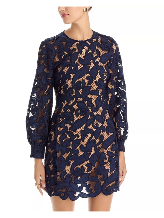 Michael Kors Dresses & Skirts - 298$ MICHAEL Michael Kors Lace Mini Dress Long Sleeves Size 6 Midnight Blue